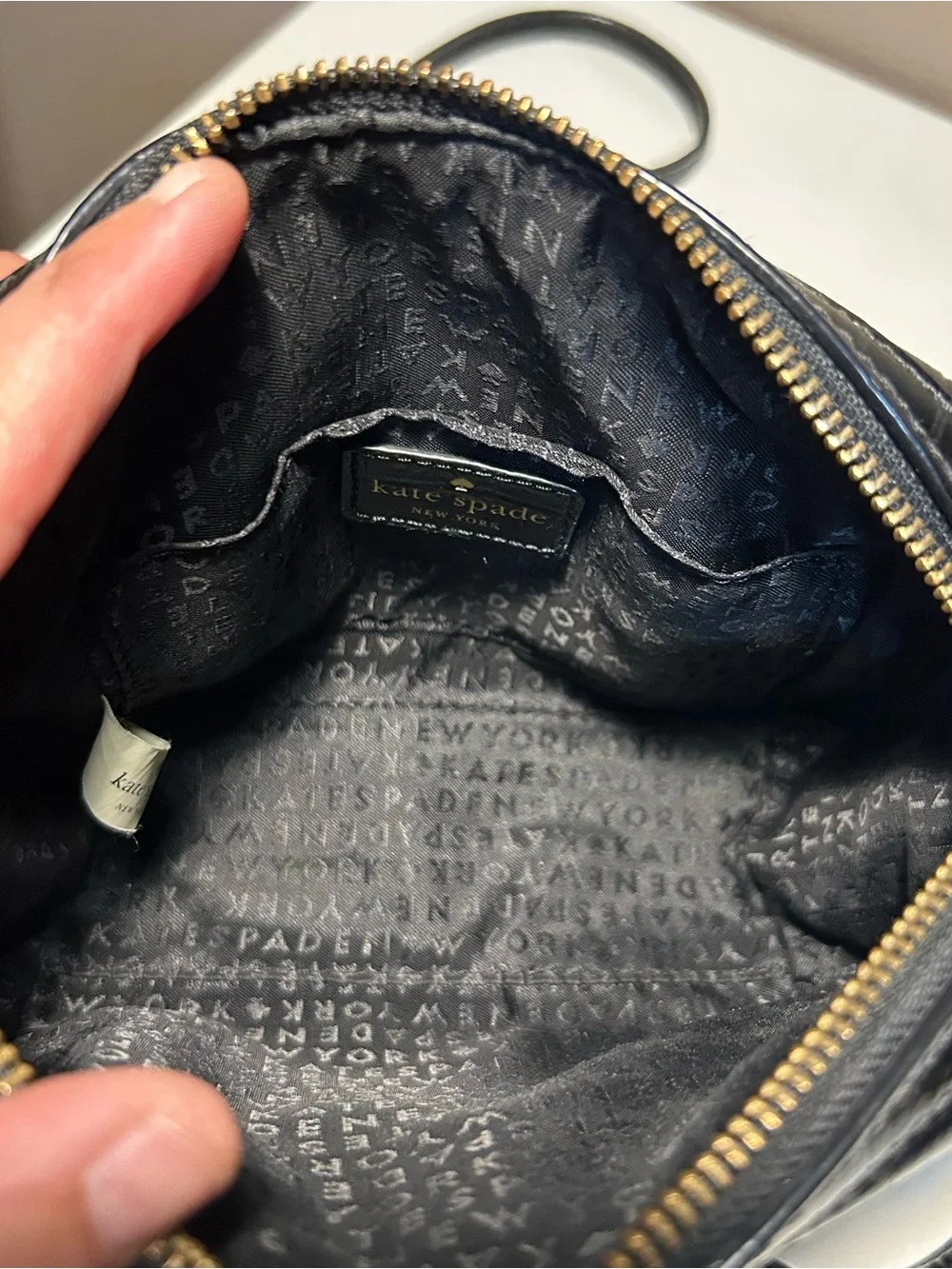 kate spade Black Croc-Embossed Crossbody Camera Bag Shoulder bag